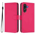 For Samsung Galaxy M56 5G Skin Feel Solid Color Leather Phone Case with Lanyard(Rose Red) - 2