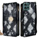 For Motorola Edge 50 5G Crossbody Handle Snake Texture Leather Phone Case(Black) - 1