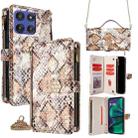 For Motorola Moto G Stylus 5G 2025 Crossbody Handle Snake Texture Leather Phone Case(White) - 1