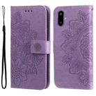 For Samsung Galaxy F06 5G / M06 5G Seven-petal Flowers Embossing Leather Phone Case(Light Purple) - 1