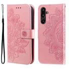 For Samsung Galaxy F16 5G / M16 5G Seven-petal Flowers Embossing Leather Phone Case(Rose Gold) - 1