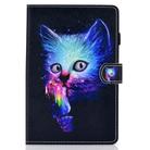 For Samsung Galaxy Tab S7 T870 Colored Drawing Horizontal Flip Leather Case with Holder & Card Slots & Pen Slot & Sleep / Wake-up Function(Magic Cat) - 2