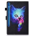 For Samsung Galaxy Tab S7 T870 Colored Drawing Horizontal Flip Leather Case with Holder & Card Slots & Pen Slot & Sleep / Wake-up Function(Magic Cat) - 3