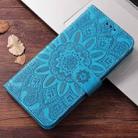 For Samsung Galaxy F16 5G / M16 5G Embossed Sunflower Leather Phone Case(Blue) - 2