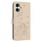 For Samsung Galaxy A25 5G Japan Embossed Kitten Phone Leather Case with Lanyard(Beige) - 3
