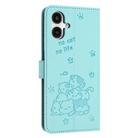 For Samsung Galaxy A25 5G Japan Embossed Kitten Phone Leather Case with Lanyard(Mint Green) - 3