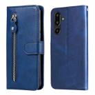 For Samsung Galaxy F16 5G / M16 5G Fashion Calf Texture Zipper Leather Phone Case(Blue) - 1