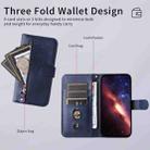 For Samsung Galaxy F16 5G / M16 5G Fashion Calf Texture Zipper Leather Phone Case(Blue) - 3