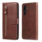 For Samsung Galaxy F16 5G / M16 5G Fashion Calf Texture Zipper Leather Phone Case(Brown) - 1