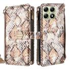 For Xiaomi 14T 5G Crossbody Handle Snake Texture Leather Phone Case(White) - 1