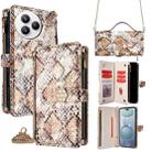For Xiaomi Civi 5 Pro 5G Crossbody Handle Snake Texture Leather Phone Case(White) - 1