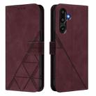 For Samsung Galaxy F16 5G Global Crossbody 3D Embossed Flip Leather Phone Case(Wine Red) - 2