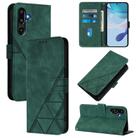 For Samsung Galaxy F16 5G Global Crossbody 3D Embossed Flip Leather Phone Case(Dark Green) - 1