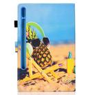 For Samsung Galaxy Tab S7 T870 Colored Drawing Horizontal Flip Leather Case with Holder & Card Slots & Pen Slot & Sleep / Wake-up Function(Pineapple) - 3