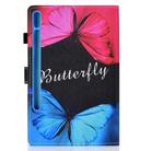 For Samsung Galaxy Tab S7 T870 Colored Drawing Horizontal Flip Leather Case with Holder & Card Slots & Pen Slot & Sleep / Wake-up Function(Butterfly Love) - 3