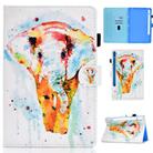 For Samsung Galaxy Tab S7 T870 Colored Drawing Horizontal Flip Leather Case with Holder & Card Slots & Pen Slot & Sleep / Wake-up Function(Watercolor Elephant) - 1