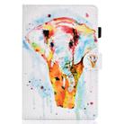 For Samsung Galaxy Tab S7 T870 Colored Drawing Horizontal Flip Leather Case with Holder & Card Slots & Pen Slot & Sleep / Wake-up Function(Watercolor Elephant) - 2