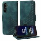 For Samsung Galaxy F16 5G / M16 5G Embossed Rhombus Starry Leather Phone Case(Green) - 1