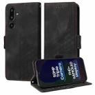 For Samsung Galaxy F16 5G / M16 5G Embossed Rhombus Starry Leather Phone Case(Black) - 1