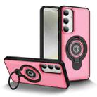 For Samsung Galaxy S23 5G Ring Holder Magnetic Phone Case(Bright Pink) - 1