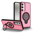 For Samsung Galaxy S23+ 5G Ring Holder Magnetic Phone Case(Bright Pink) - 1