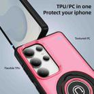For Samsung Galaxy S25 Ultra 5G Ring Holder Magnetic Phone Case(Bright Pink) - 2