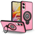 For Samsung Galaxy S25 Edge 5G Ring Holder Magnetic Phone Case(Bright Pink) - 1