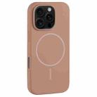 For iPhone 16 Pro Max Large Hole Camera MagSafe Liquid Silicone Full Coverage Phone Case(Gold) - 1
