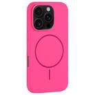 For iPhone 16 Pro Large Hole Camera MagSafe Liquid Silicone Full Coverage Phone Case(Rose Red) - 1
