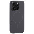 For iPhone 16 Pro Large Hole Camera MagSafe Liquid Silicone Full Coverage Phone Case(Carbon Gray Black) - 1