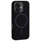 For iPhone 16 Plus Large Hole Camera MagSafe Liquid Silicone Full Coverage Phone Case(Black) - 1
