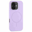 For iPhone 16 Plus Large Hole Camera MagSafe Liquid Silicone Full Coverage Phone Case(Purple) - 1