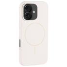 For iPhone 16 Plus Large Hole Camera MagSafe Liquid Silicone Full Coverage Phone Case(Antique White) - 1
