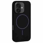 For iPhone 16 Large Hole Camera MagSafe Liquid Silicone Full Coverage Phone Case(Black) - 1