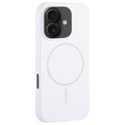 For iPhone 16 Large Hole Camera MagSafe Liquid Silicone Full Coverage Phone Case(White) - 1