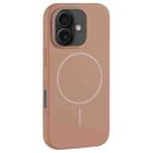 For iPhone 16 Large Hole Camera MagSafe Liquid Silicone Full Coverage Phone Case(Gold) - 1