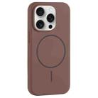 For iPhone 15 Pro Max Large Hole Camera MagSafe Liquid Silicone Full Coverage Phone Case(Brown) - 1