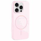 For iPhone 15 Pro Large Hole Camera MagSafe Liquid Silicone Full Coverage Phone Case(Pink White) - 1