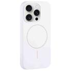 For iPhone 15 Pro Large Hole Camera MagSafe Liquid Silicone Full Coverage Phone Case(White) - 1
