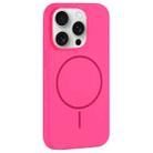 For iPhone 15 Pro Large Hole Camera MagSafe Liquid Silicone Full Coverage Phone Case(Rose Red) - 1