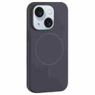 For iPhone 15 Plus Large Hole Camera MagSafe Liquid Silicone Full Coverage Phone Case(Carbon Gray Black) - 1