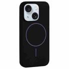 For iPhone 15 Large Hole Camera MagSafe Liquid Silicone Full Coverage Phone Case(Black) - 1