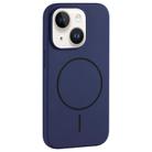For iPhone 14 Plus Large Hole Camera MagSafe Liquid Silicone Full Coverage Phone Case(Royal Blue) - 1