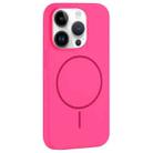 For iPhone 14 Pro Large Hole Camera MagSafe Liquid Silicone Full Coverage Phone Case(Rose Red) - 1