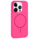For iPhone 14 Pro Max Large Hole Camera MagSafe Liquid Silicone Full Coverage Phone Case(Rose Red) - 1