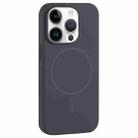 For iPhone 14 Pro Max Large Hole Camera MagSafe Liquid Silicone Full Coverage Phone Case(Carbon Gray Black) - 1