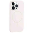 For iPhone 13 Pro Max Large Hole Camera MagSafe Liquid Silicone Full Coverage Phone Case(Antique White) - 1
