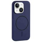 For iPhone 13 Large Hole Camera MagSafe Liquid Silicone Full Coverage Phone Case(Royal Blue) - 1