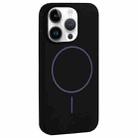 For iPhone 12 Pro Max Large Hole Camera MagSafe Liquid Silicone Full Coverage Phone Case(Black) - 1