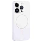 For iPhone 12 Pro Max Large Hole Camera MagSafe Liquid Silicone Full Coverage Phone Case(White) - 1